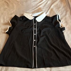 Plus Size Black n White Blouse